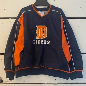 Detroit Tigers Jacket Youth M (8/10) Pull Over Light Weight Lined Side Zipper